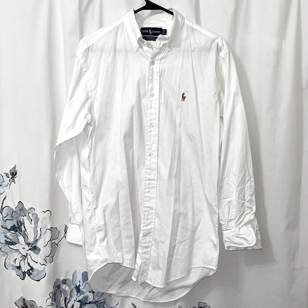 Ralph Lauren Yarmouth White Button Down Long Sleeve